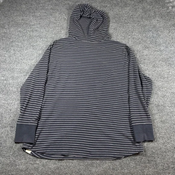 L.L. Bean Hoodie Women's XL Blue White Striped Waffle Knit Long Sleeve - Picture 4 of 7